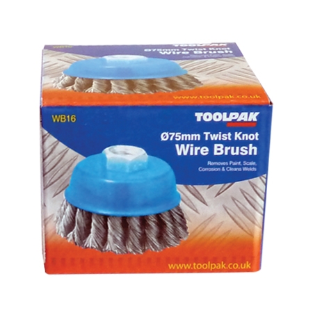 Twist Knot Wire Cup Brush 75mm M14 Toolpak 